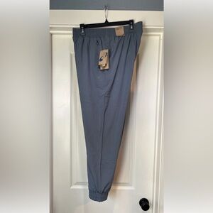 Womens Large Asics Stretch Woven Micro Fleece Lined Jogger Gray Sweatpants New